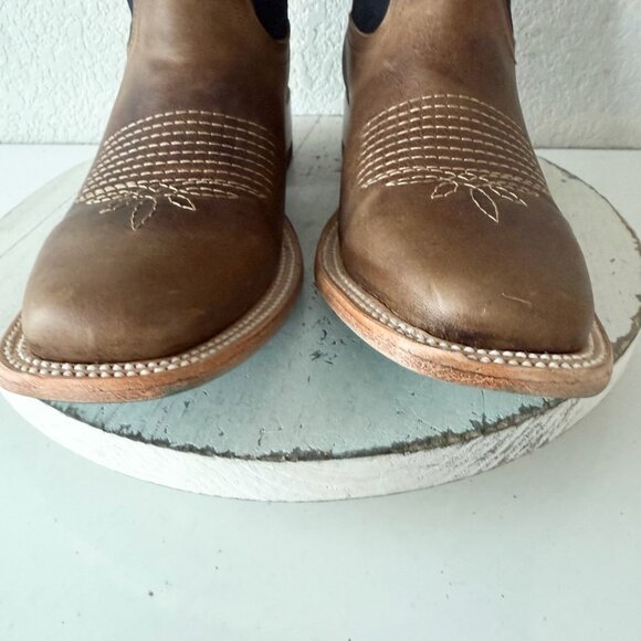 Lane BRIDLEWOOD Womens Square Toe Cowboy Boots 9.5 Brown Navy Western Cowgirl - Picture 8 of 13